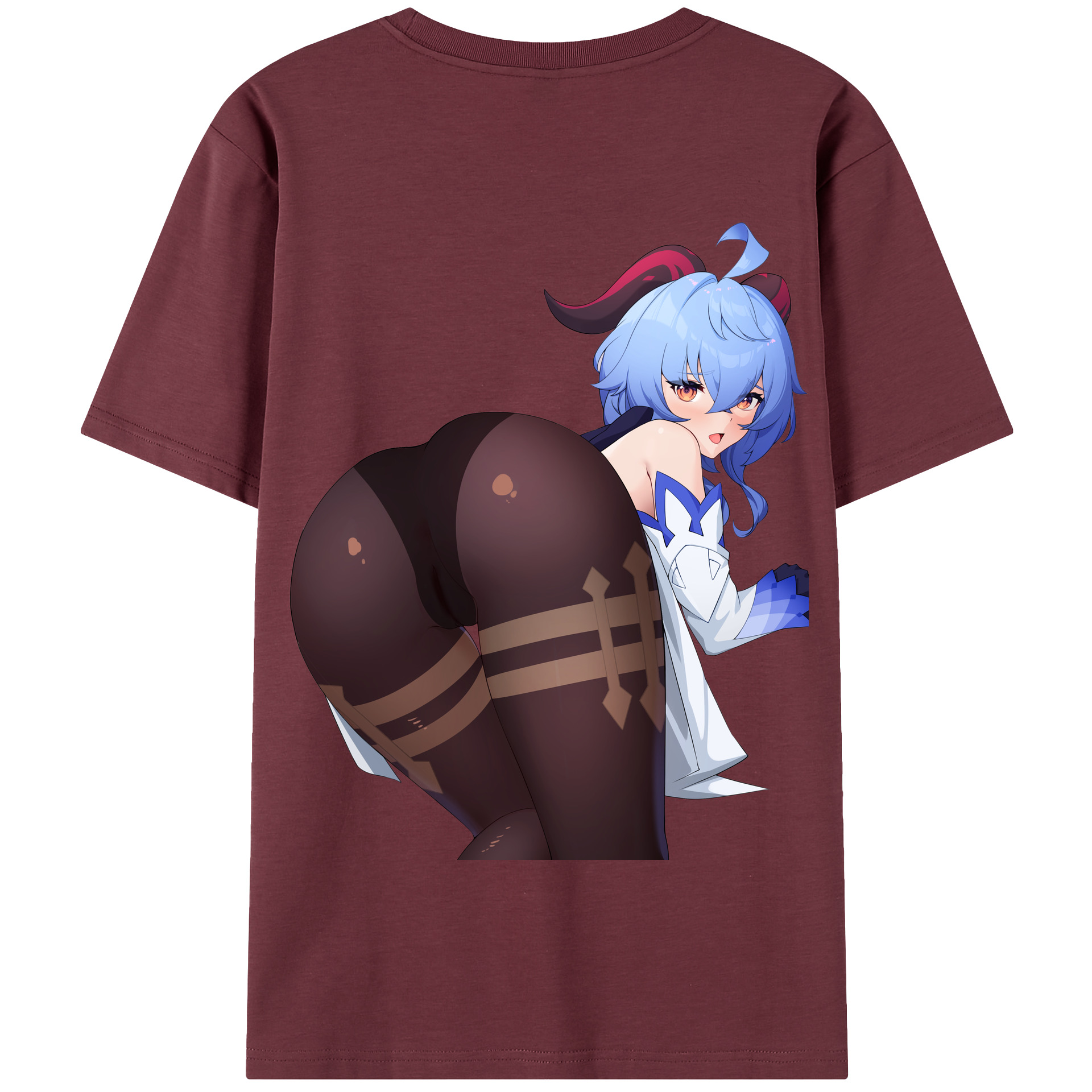 げんし神 甘雨 かんう genshin Ganyu 綿100％半袖Tシャツ（背面プリント）